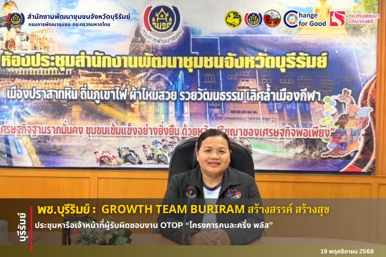 🔆พช.บุรีรัมย์🔆  GROWTH TEAM BURIRAM สร้างสรรค์ สร้างสุข : ประชุมหารือเจ้าหน้าที่ผู้รับผิดชอบงาน OTOP “โครงการคนละครึ่ง พลัส”