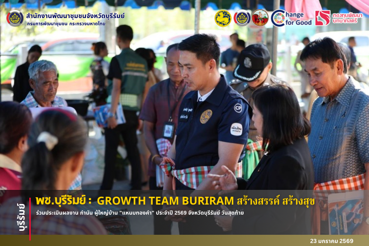 🔆พช.บุรีรัมย์🔆 GROWTH TEAM BURIRAM PLUS สร้างสรรค์ สร้างสุข : ร่วมประเมินผลงาน กำนัน ผู้ใหญ่บ้าน "แหนบทองคำ" ประจำปี 2569 จังหวัดบุรีรัมย์ วันสุดท้าย