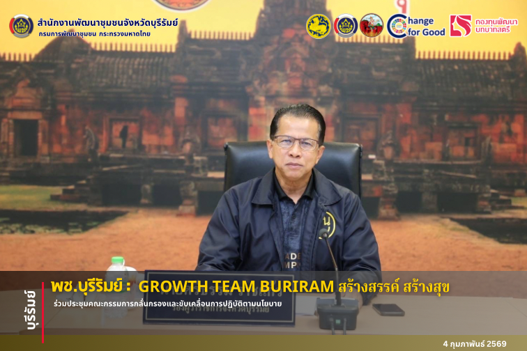 🔆พช.บุรีรัมย์🔆 GROWTH TEAM BURIRAM PLUS สร้างสรรค์ สร้างสุข : ร่วมประชุมคณะกรรมการกลั่นกรองและขับเคลื่อนการปฏิบัติตามนโยบาย