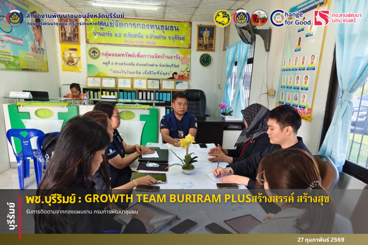 🔆พช.บุรีรัมย์🔆  GROWTH TEAM BURIRAM PLUS สร้างสรรค์ สร้างสุข : รับการติดตามจากกองแผนงาน กรมการพัฒนาชุมชน