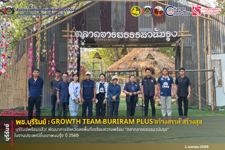 🔆บุรีรัมย์-พช.บุรีรัมย์🔆 GROWTH TEAM BURIRAM PLUS สร้างสรรค์ สร้างสุข : บุรีรัมย์พร้อมแล้ว! พัฒนาการจังหวัดลงพื้นที่เตรียมความพร้อม "ตลาดอารยธรรมวนัมรุง" ในงานประเพณีขึ้นเขาพนมรุ้ง ปี 2569