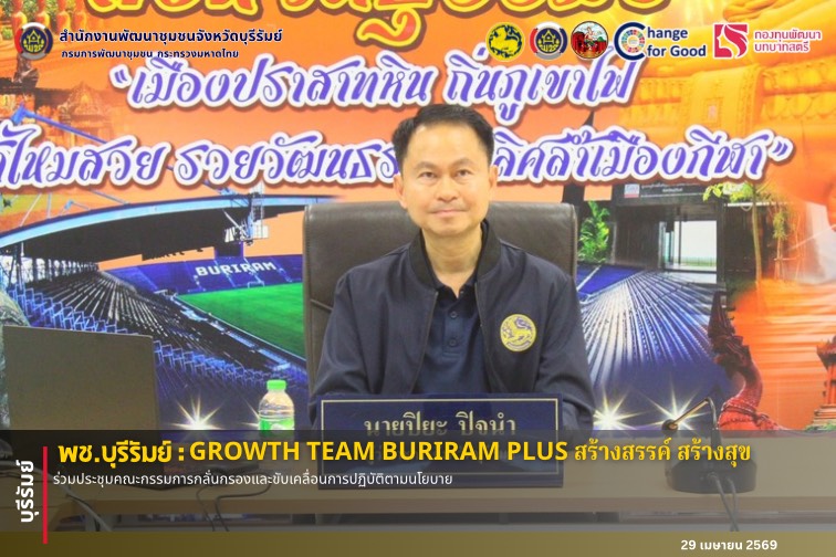 🔆พช.บุรีรัมย์🔆  GROWTH TEAM BURIRAM PLUS สร้างสรรค์ สร้างสุข : ร่วมประชุมคณะกรรมการกลั่นกรองและขับเคลื่อนการปฏิบัติตามนโยบาย