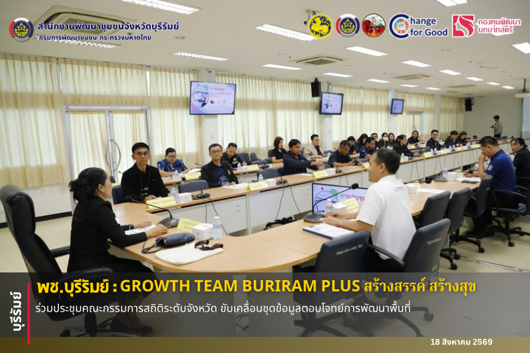 🔆พช.บุรีรัมย์🔆 GROWTH TEAM BURIRAM PLUS สร้างสรรค์ สร้างสุข : ร่วมประชุมคณะกรรมการสถิติระดับจังหวัด ขับเคลื่อนชุดข้อมูลตอบโจทย์การพัฒนาพื้นที่