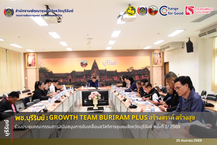🔆พช.บุรีรัมย์🔆 GROWTH TEAM BURIRAM PLUS สร้างสรรค์ สร้างสุข : ร่วมประชุมคณะกรรมการสนับสนุนการขับเคลื่อนสวัสดิการชุมชนจังหวัดบุรีรัมย์ ครั้งที่ 1/ 2569