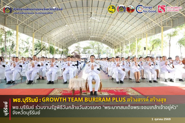 🔆พช.บุรีรัมย์🔆 GROWTH TEAM BURIRAM PLUS สร้างสรรค์ สร้างสุข : พช.บุรีรัมย์ ร่วมงานรัฐพิธีวันคล้ายวันสวรรคต “พระบาทสมเด็จพระจอมเกล้าเจ้าอยู่หัว” จังหวัดบุรีรัมย์