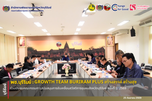 🔆พช.บุรีรัมย์🔆 GROWTH TEAM BURIRAM PLUS สร้างสรรค์ สร้างสุข : ร่วมประชุมคณะกรรมการสนับสนุนการขับเคลื่อนสวัสดิการชุมชนจังหวัดบุรีรัมย์ ครั้งที่ 1/ 2569